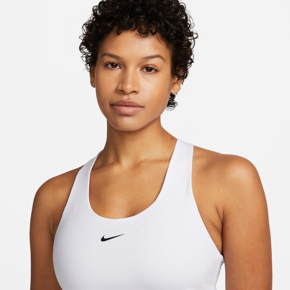 Nike Dri-Fit Swoosh Bra Tank-Top Damen White Training Tank with Black Logo - Picture 7 of 9